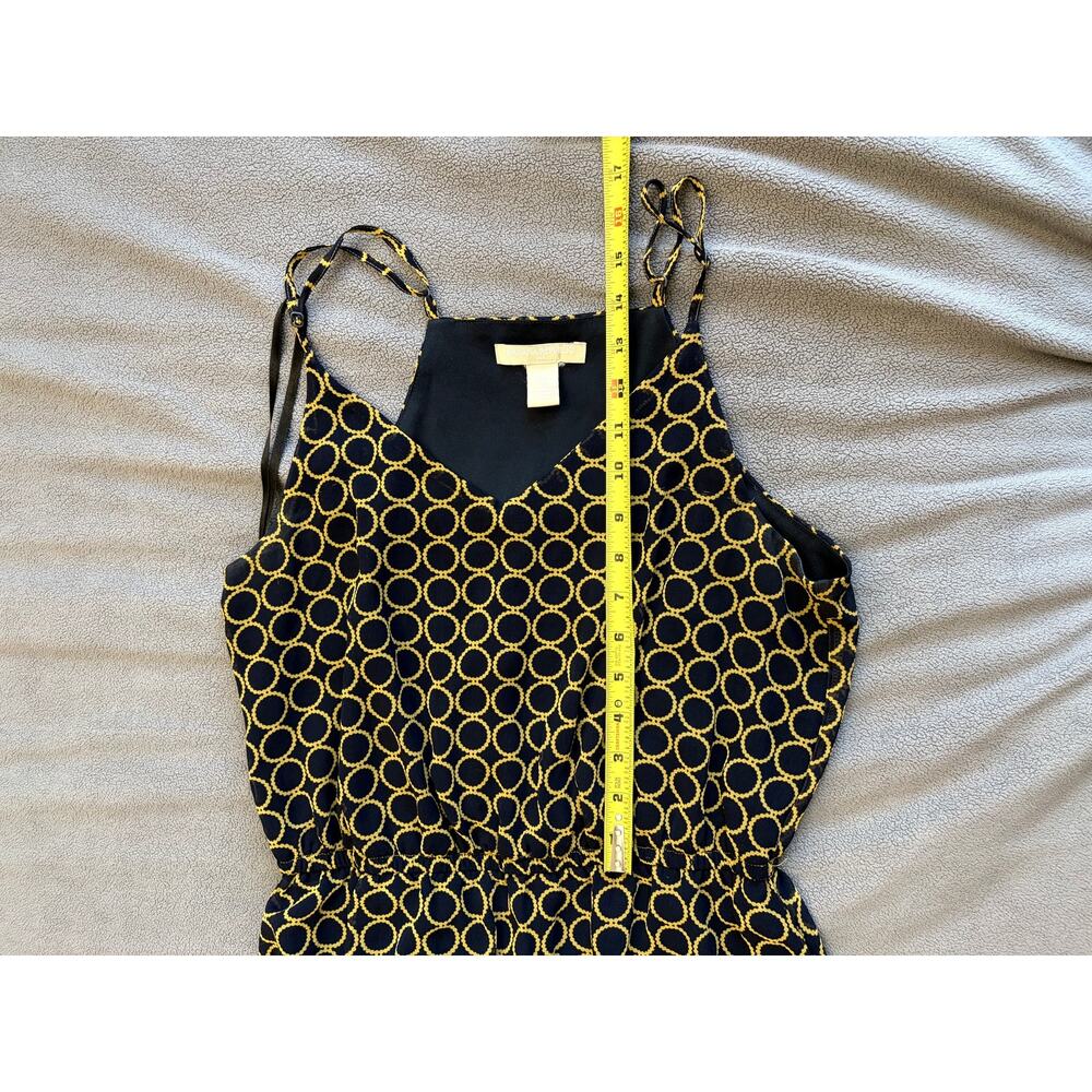 Banana Republic Maxi Dress Size 8 Navy Gold Geometric Circle Pearls Brunch Class - Picture 3 of 10
